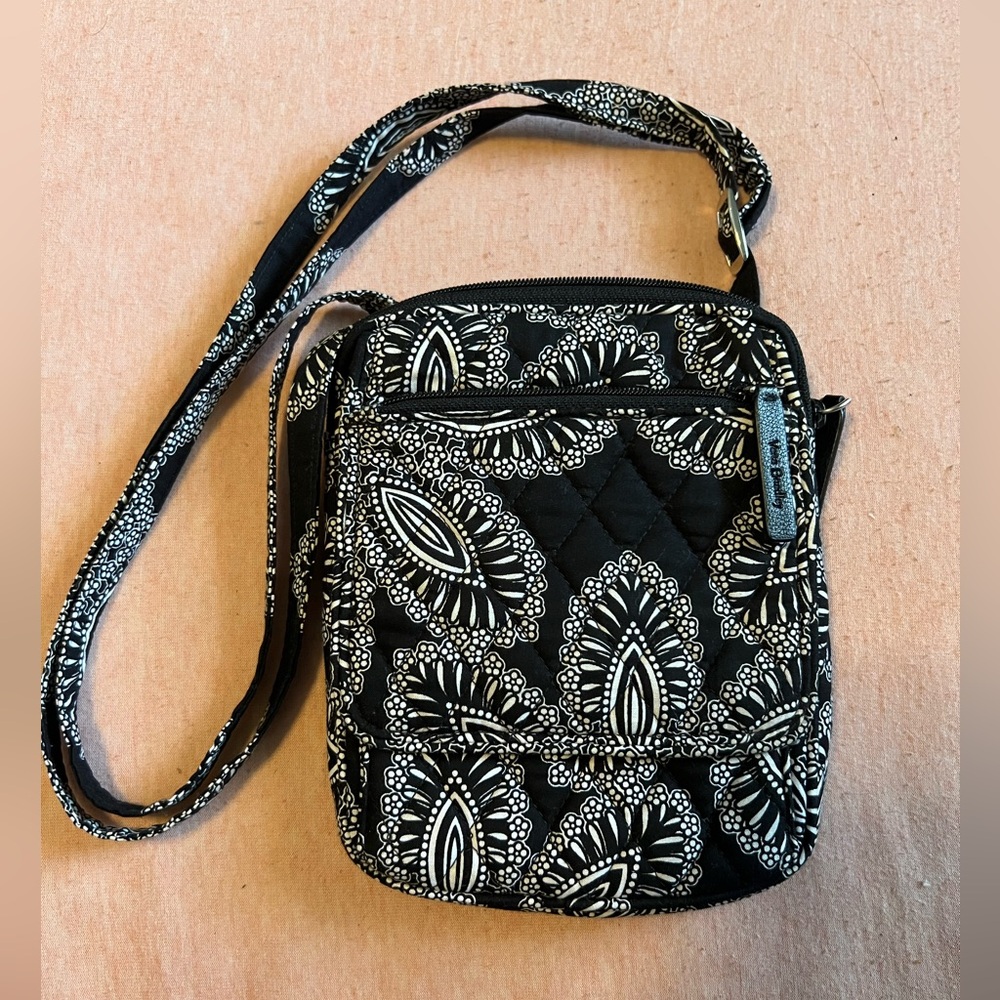 Vera Bradley Black and White Paisley Crossbody Bag